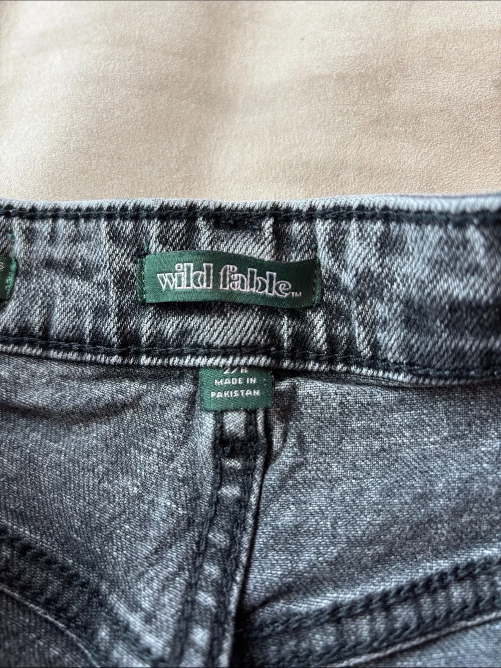 wild fable Black Acid Wash High-Rise Denim Shorts - Picture 2 of 4